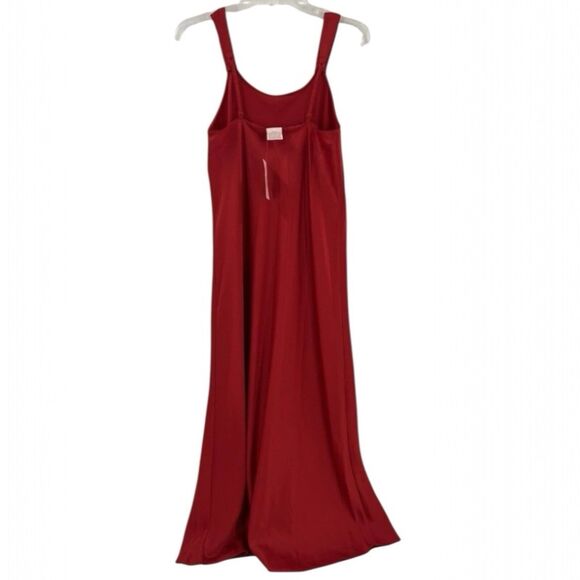 VTG Cabernet Red Satin Full Maxi Slip Dress Night Gown SZ 1X - Picture 4 of 7